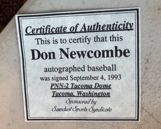 Don Newcombe Autographed Baseball (Sawdust Sports COA)