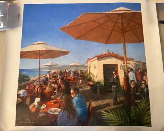 Restaurant Scene Lithograph Signed Mark Bailey Edition 304/460