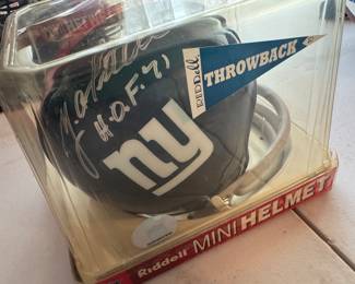 New York Giants Throwback Mini Helmet Autographed by Y.A. Tittle (Steiner COA Included)