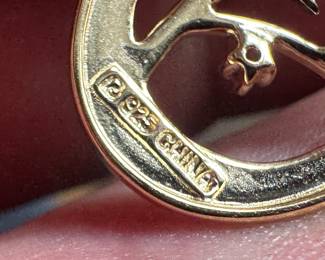 Sterling Silver Necklace with Sterling Silver Vermeil Two Tone Emerald Sapphire Ruby Mothers Pendant