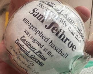 Sam Jethroe Autographed Baseball (Sawdust Sports COA)