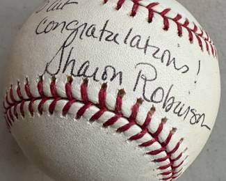 Sharon Robinson (Jackie Robinson's Daughter) Autographed Baseball