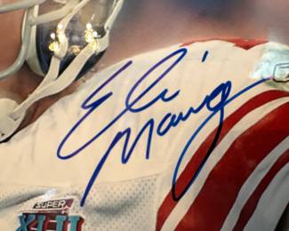 Framed Sports Illustrated Cover Photograph World Champions Super Bowl XLII Autographed by Eli Manning (Steiner Sticker COA)