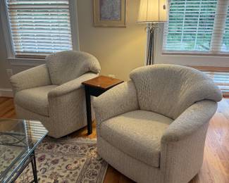 Upholstered Shell Back Swivel Chair & Rocker (3 available)