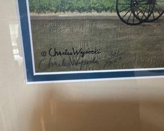 Framed Original Lithograph "Lady Liberty's Independence Day - Enterprising Immigrants" Autographed by Charles Wysocki - Edition 301/1500