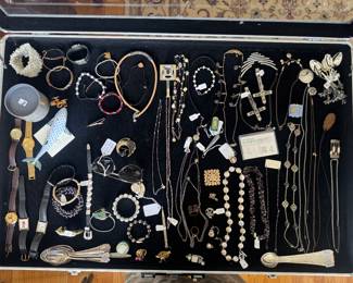 Collection of Gold, Silver & Costume Jewelry. Watches & Trinkets included