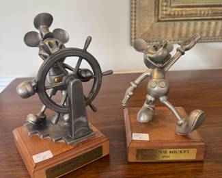 Steamboat Willie & Antique Mickey Figurines