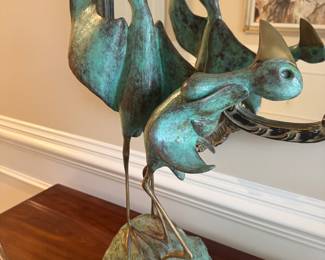 Bronze Dancing Birds Signed Walter Palmer