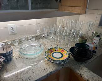 Collection of Glasses & Plates