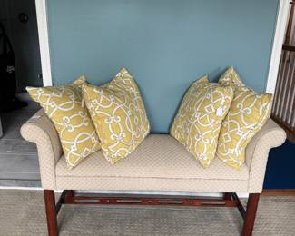 Upholstered Roll Arm Bench