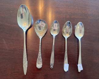 Wallace Sterling Silver Spoon - 45gms, Wallace Sterling Silver Spoon - 40gms, International Sterling Silver Spoon - 25gms, Reed & Barton Sterling Silver Spoon - 20gms, Heirloom Sterling Silver Spoon - 20gms
