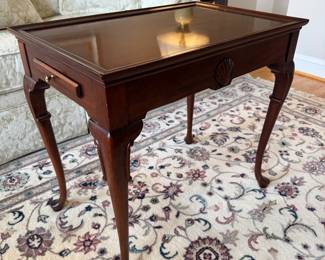Queen Anne Style Mahogany Tea Table (18"W x 28"D x 25"H)