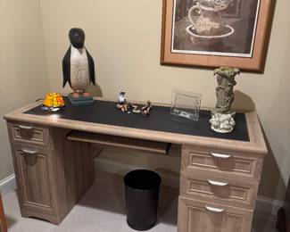 5 Drawer Office Desk with Leather Top (23"D x 59"W x 29-1/2"H)