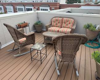 Outdoor Wicker Set with Cushions