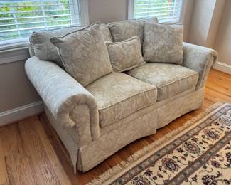 Home Elements Floral Motif Upholstered Cream Tone Loveseat (62"W x 35"D x 29-1/2"H / 2 Available)