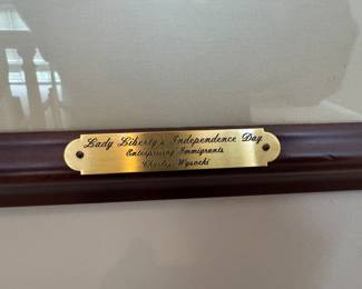 Framed Original Lithograph "Lady Liberty's Independence Day - Enterprising Immigrants" Autographed by Charles Wysocki - Edition 301/1500