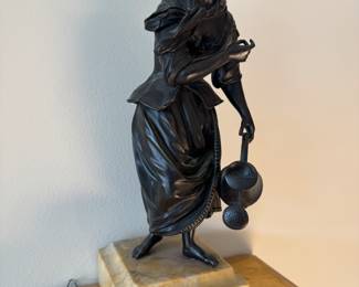 E. Clavier Bronze Lady Gardener & Companion