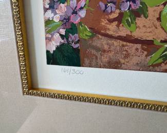Framed Original Serigraph "Sunrise and Morning Glories" Autographed by John Powell / Edition 161/300