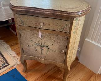 Hand-painted 1 Drawer / 1 Door Side Table (24"W x 27"H x 16"D)