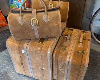 Collection of Vintage Leather Hartmann Luggage