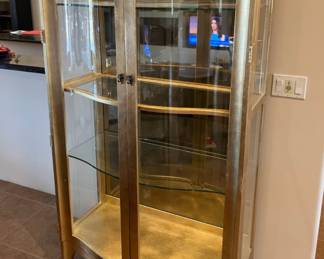 Henredon Gold Lighted Cabinet- $400
