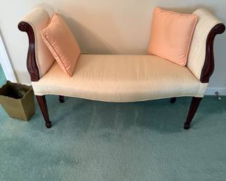 Silk and Wood Bench-$150