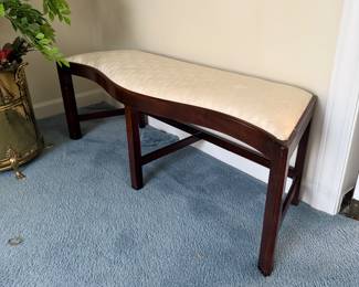 Wood and Upholstered Bencch- $150