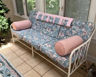 Metal Settee- 2 chairs- coffee table and rug- $250 for all