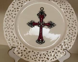Decorative Plate w/ Cross