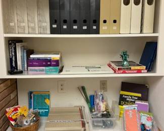 Misc office supplies and Magazine holders