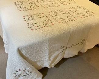 King Size Quilted & Embroidered Spread