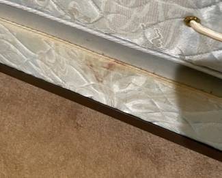 Stains on side of box springs....looks like stains were incurred during moving, not spills.