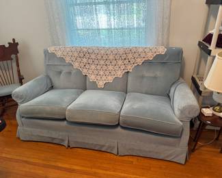 Beautiful light blue velvet couch
