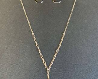 DE217VVintage Sterling Earring And Necklace Set