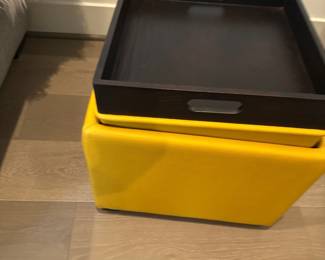 Storage ottoman with tray view
