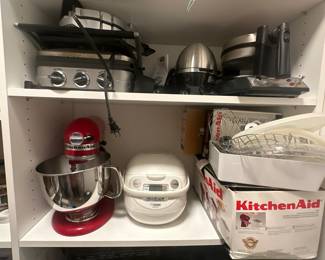 KitchenAid mixer, rice maker, indoor grill, waffle maker