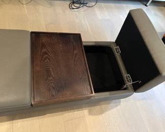 Grey Storage ottoman with 2 opening sides