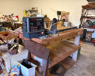Sears wood lathe, table