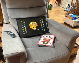 Gray massage recliner