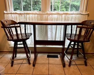 Chairs and table with marble top