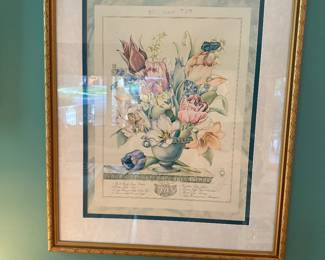 Yuriko Takata Tulip Limited Edition Art Print Framed/Matted 26.5 x 32.5 - $75