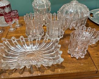 Broken Column Imperial Glass Set- 7 pieces total- $40 for all 