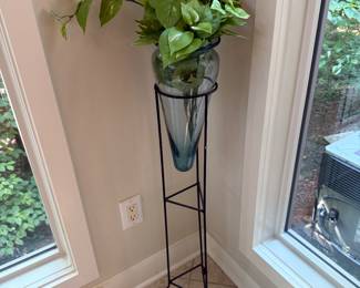 Glass & Wrought Iron Plant Stand - $40