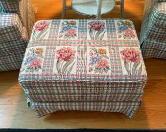 Ethan Allen Ottoman- 25 wide 
19 deep
15 tall 
