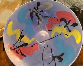 CJ Porter Signed Pottery Abstract Bowl- $50