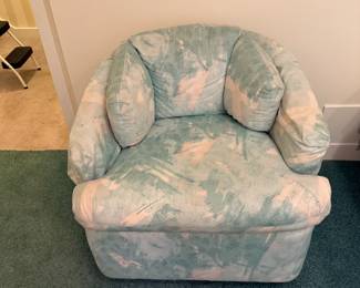 Custom Swivel 1980’s upholstered chair - - $250