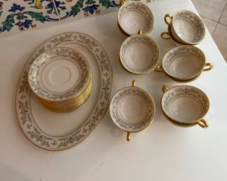 Lenox Noblesse 
12 tea cups & 12 saucers 
1 platter 
$125 for all 
