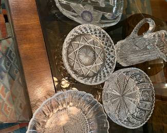 Set of Crystal platters and pitcher-$15 for all 
