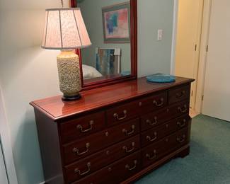 Vintage Mahogany Dresser & Mirror - $300 
60 wide 
34 tall
18 deep 
