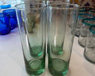 Green glass tumblers- set of 4- $12
